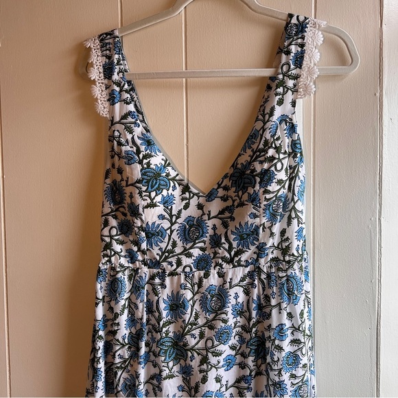 Eddy Clark Floral Maxi Boho Dress Medium Blue & White NWT - Picture 5 of 13